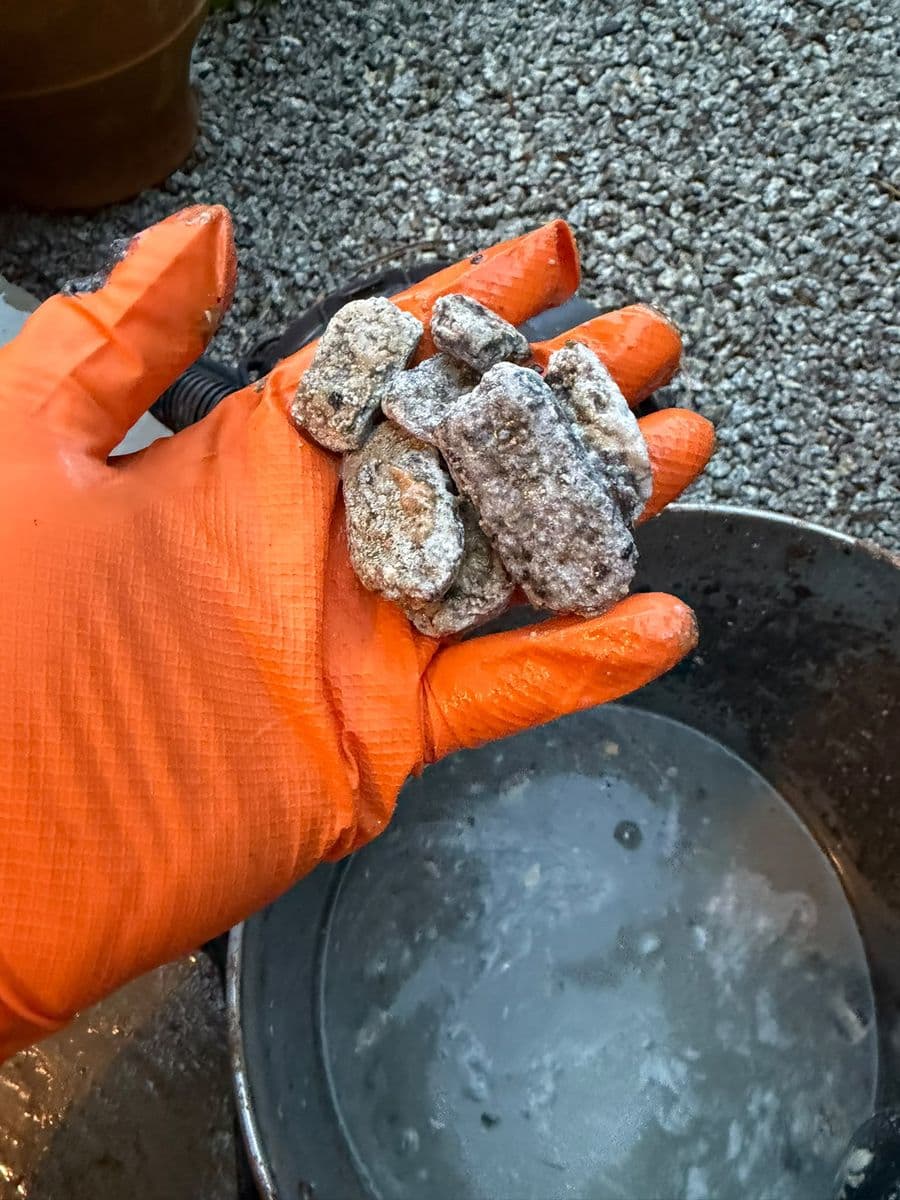 Debris found and removed from a drain